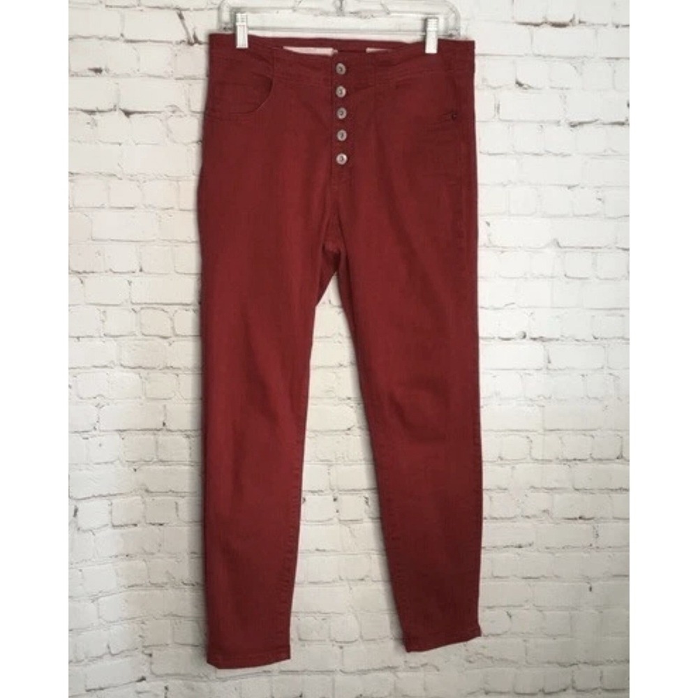 Anthropologie Pilcro & Letterpress High‎ Rise Skinny Jeans Women Size 29 Red